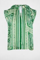 Sleeveless blouse with V-neck multicolor women