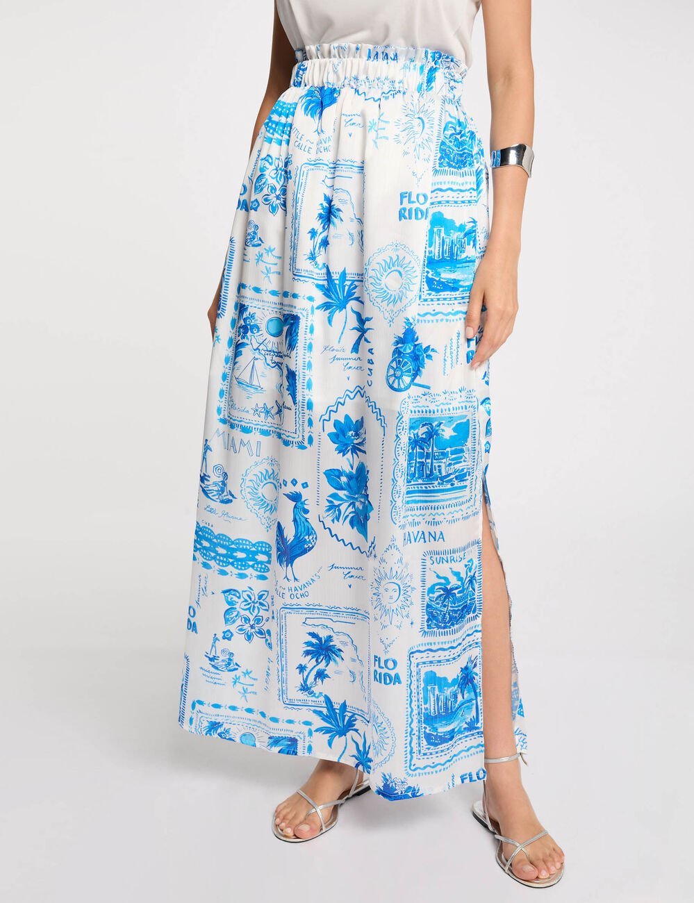 Printed maxi skirt multicolor women