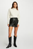 Long-sleeved jumper with buttons ivory women