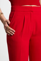 Wide leg trousers with darts red women