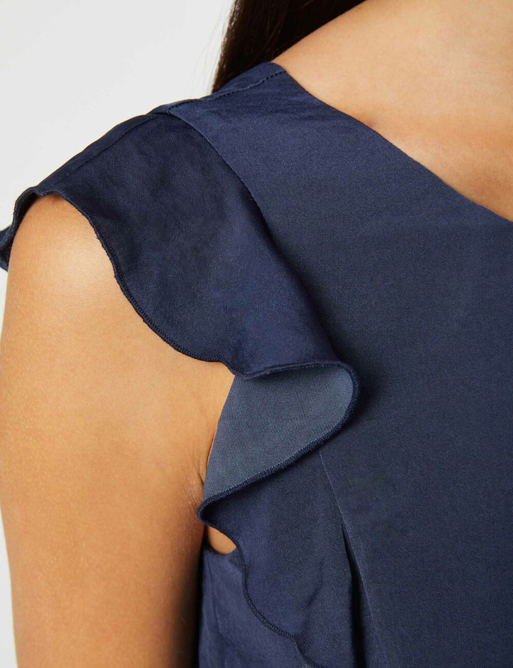 Maxi A-line dress with smocked waist indigo women
