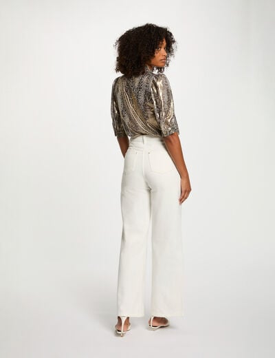 Fitted shirt with puff sleeves multicolor women