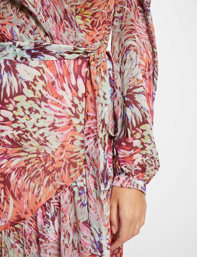 Printed midi wrap dress multicolored women