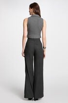 Sleeveless fitted cardigan light grey women