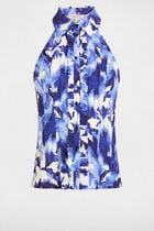 Chemise sans manches imprimée multicolore femme