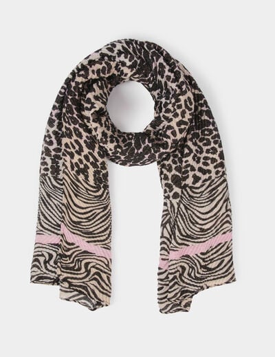 metallic pleated scarf multicolor women Metallic pleated scarf multicolor women