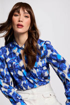 Blouse manches longues multicolore femme