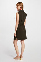 Belted waisted mini dress dark green women