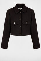 Veste courte tweed noir femme