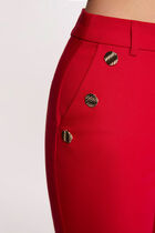 Cropped cigarette trousers red women