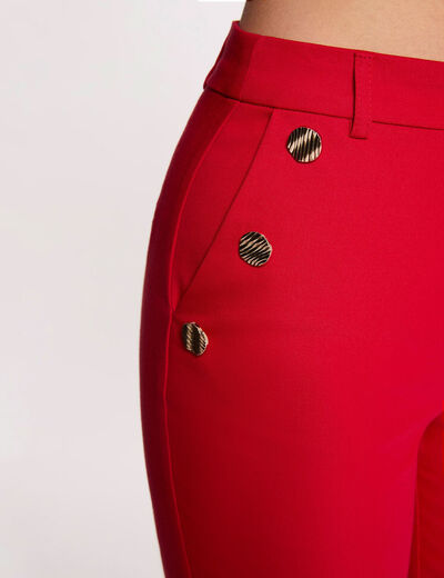 Cropped cigarette trousers red women