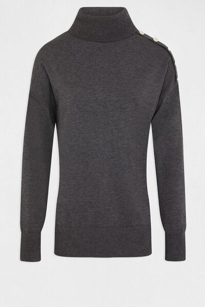 Long-sleeved jumper with turtleneck anthracite grey ladies'