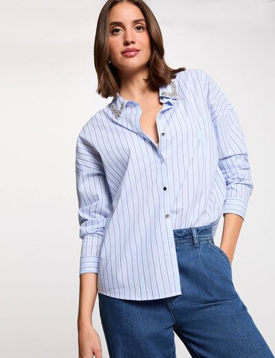 Striped oversized shirt multicolor women