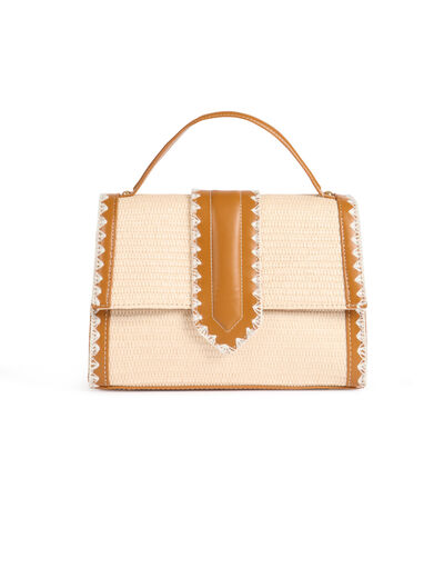 Braided bag beige women