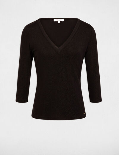 3/4-length sleeved t-shirt black women