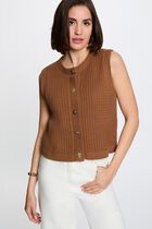 Sleeveless sweater camel women