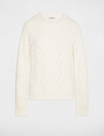 fancy knit sweater ivory women Fancy knit sweater ivory women