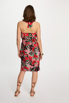 Robe ajustée imprimée multicolore femme