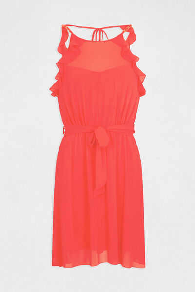 A-line dress with chain details red ladies'