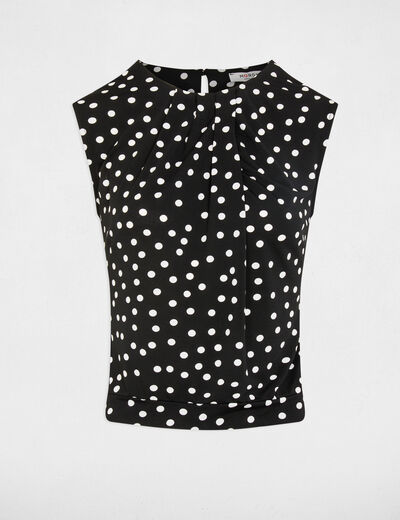 Sleeveless cropped t-shirt black women