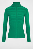 Fitted high neck sweater light green women
