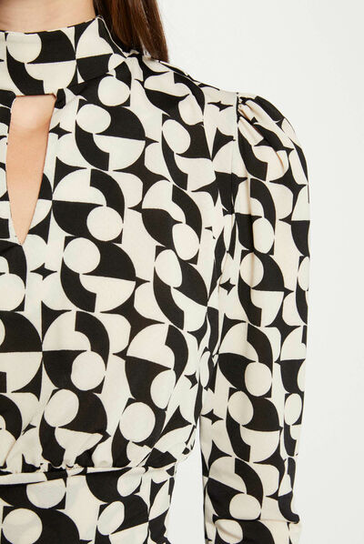 Long-sleeved printed t-shirt multico ladies'