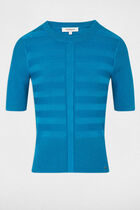 Jumper with short sleeves blue women