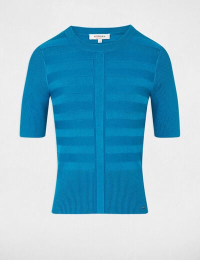 Jumper with short sleeves blue women