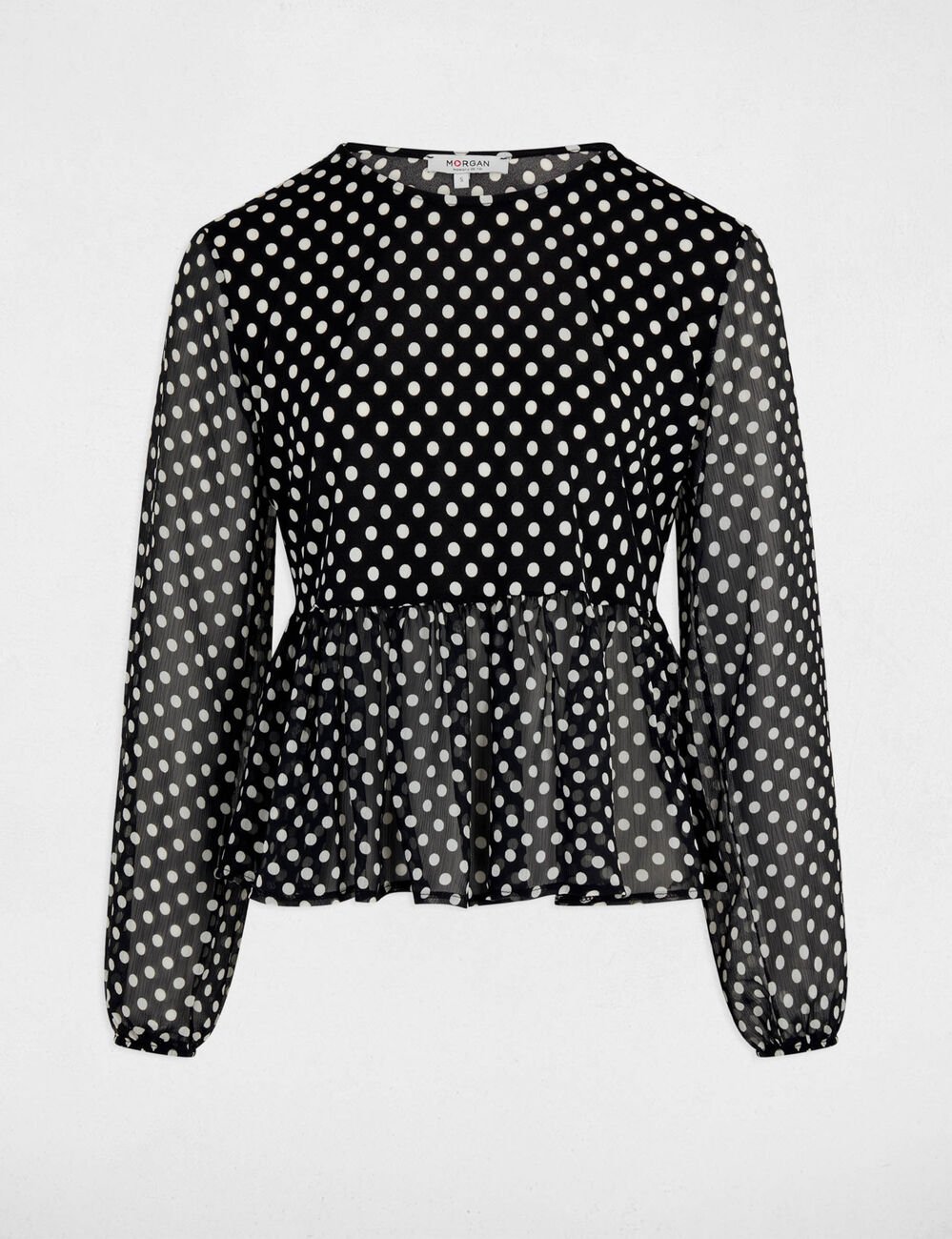 Round neck voile t-shirt black women