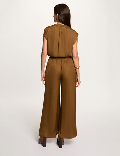 Flowy wide-leg trousers camel women
