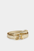 Metallised belt gold yellow women