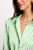 Striped long-sleeved shirt green women