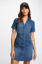 Robe courte ajustée en jean jean stone femme