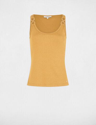 Sleeveless vest top mustard yellow women
