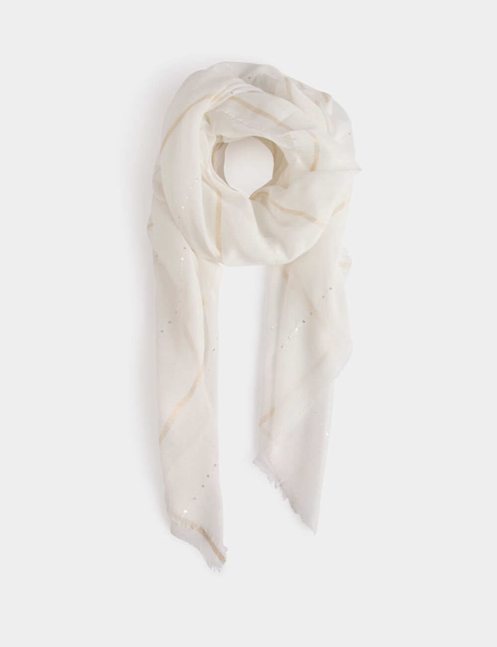 Scarf with sequins white women