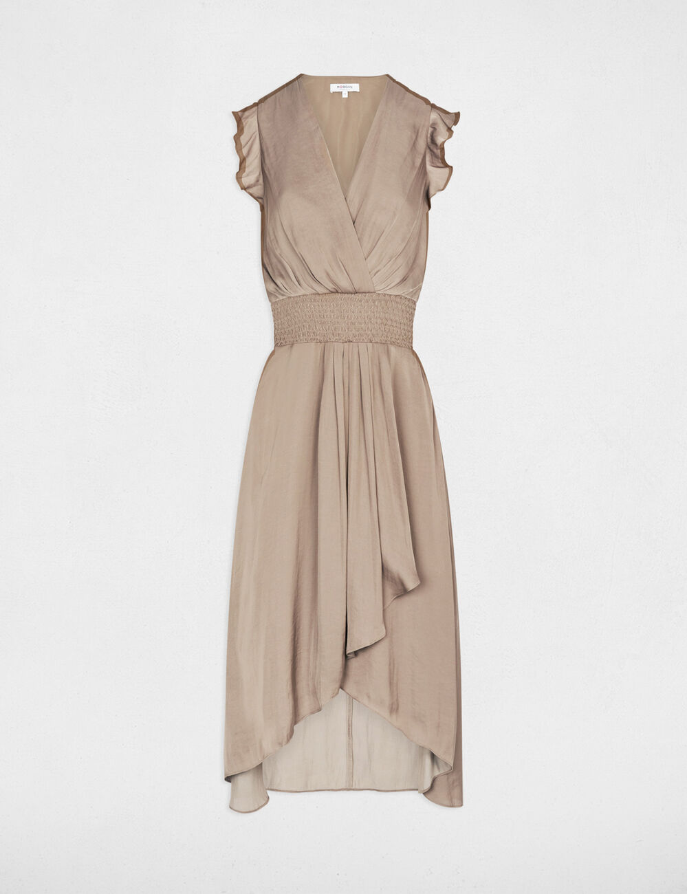 Sleeveless loose straight dress taupe women