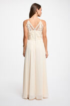 Long lace dress cream women