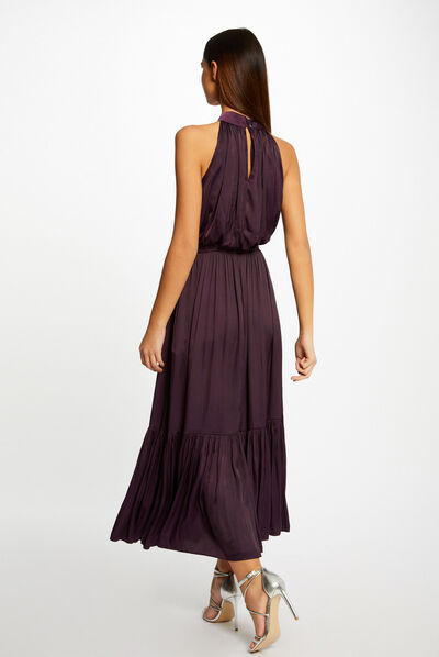 Maxi loose A-line dress plum ladies'