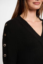 Straight knitted dress eyelets black women