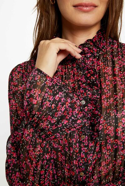 Long-sleeved shirt floral print multico ladies'
