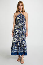 Printed maxi straight dress multicolor women