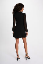 Short dress with lapel collar black women