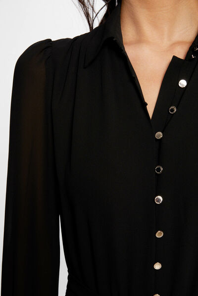 Jumpsuit wide legs with belt black ladies'