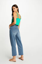 Satin top with straps green women