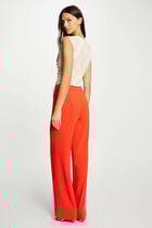 Loose wide leg trousers dark orange women