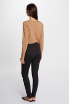 Pull manches longues col en V camel femme