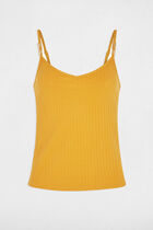 Vest top thin straps mustard yellow women