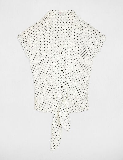 Cropped V-neck shirt white women