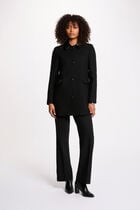 Mid-length straight coat black women