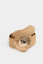Wide belt beige women